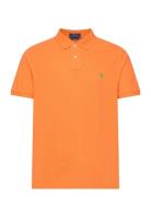 Custom Slim Fit Mesh Polo Shirt Orange Polo Ralph Lauren