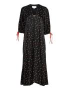 Puff Sleeve Maxi Dress Black Victoria Beckham