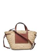 Basket Bag With Studs Detail Brown Mango