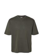 Slhlooseoscar Ss O-Neck Tee Noos Green Selected Homme