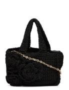 Flowers Crochet Mini Bag Black Mango