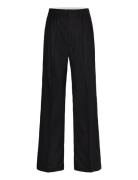 Contrast-Trim Pleated Trousers Black Mango