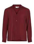 Vidomira V-Neck L/S Shirt - Noos Red Vila