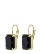 Aspen Earring Black/Gold Black Bud To Rose