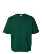 Slhlooseoscar Ss O-Neck Tee Noos Green Selected Homme