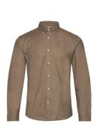 Yarn Dyed Oxford Superflex Shirt L/ Brown Lindbergh