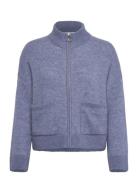 Slfsia Ras Ls Knit Zipper Cardigan Noos Blue Selected Femme