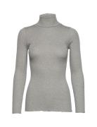 Silk T-Shirt W/ Roller Neck Grey Rosemunde