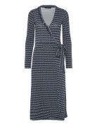 Elisa Harlekin Wrap Dress Blue Ilse Jacobsen