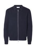 Slhdane Ls Knit Structure Cardigan Noos Navy Selected Homme