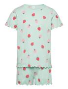 Pyjama Tee Shorts Set Unicorn Green Lindex