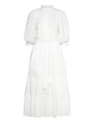 Cotton Slub Midi Dress White By Ti Mo