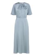 Elora Satin Dress Blue Bubbleroom