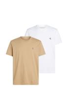 2 Pack Monologo T-Shirt Beige Calvin Klein Jeans