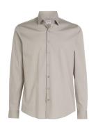 Poplin Stretch Slim Shirt Beige Calvin Klein