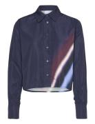 Boxy Shirt With Ray Print Navy Coster Copenhagen