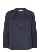 Patricia Blouse Fancy Poplin Navy Naja Lauf