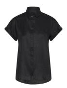 Tissue Linen-Ss Shirt Black Lauren Ralph Lauren