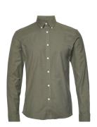 Yarn Dyed Oxford Superflex Shirt L/ Khaki Lindbergh