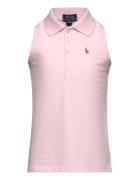 Sleeveless Cotton Mesh Polo Shirt Pink Ralph Lauren Kids