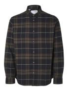 Slhslimowen-Brushed Shirt Ls Noos Black Selected Homme