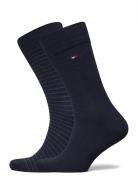 Th Men Small Stripe Sock 2P Blue Tommy Hilfiger