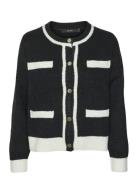 Vmrania Ls O-Neck Cardigan Ga Black Vero Moda