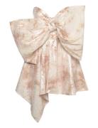 Brydie Bow Mini Dress Beige Bardot