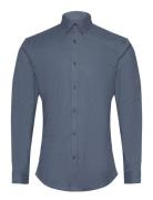 Mouliné Stretch Shirt L/S Blue Lindbergh