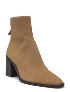 Heeled Leather Ankle Boots Brown Mango