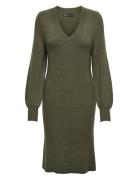 Onlkatia Ls V-Neck Dress Nca Knt Khaki ONLY