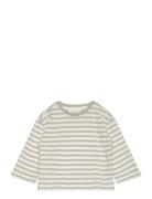 Striped Cotton T-Shirt Green Mango