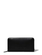 Embossed Logo Zip Lg Wallet Black Calvin Klein