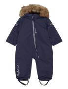 Toddler Padded Jumpsuit With Fur Mole 74 Navy ISBJÖRN Of Sweden