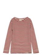 T-Shirt L/S Modal Striped Red Petit Piao