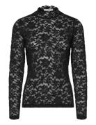 Long Sleeve Turtleneck T-Shirt Black Rosemunde