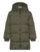 Quilted Long Coat Green Mango