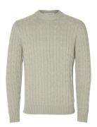 Slhryan Structure Crew Neck W Grey Selected Homme