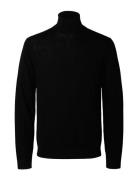 Slhtray Ls Knit Merino Roll Neck Noos Black Selected Homme