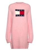 Tjw Mlnge Flag Sweater Dress Ext Pink Tommy Jeans