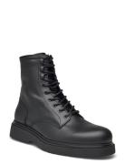 Lace Up Boot W/ Zip Lth Black Calvin Klein