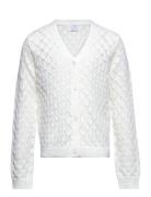 Cardigan Patternknit V Neck Cream Lindex