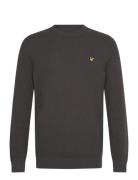 Grid Knit Crew Neck Jumper Grey Lyle & Scott