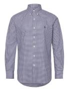 Custom Fit Gingham Stretch Poplin Shirt Blue Polo Ralph Lauren