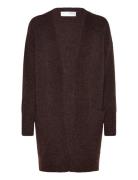 Slflulu New Ls Knit Long Cardigan B Noos Brown Selected Femme