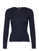 Rmwbalta Modal Ls Boatneck Blouse Navy RM By Rosemunde