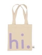 Little Hi. Travel Bag Beige Design Letters