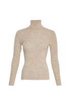 Mschrigmor Avalina Rib R Pullover Beige MSCH Copenhagen