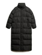 Maxi Longline Puffer Jacket Black Superdry