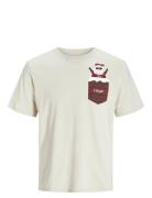 Jjxmas Pocket Tee Ss Crew Neck Jnr Cream Jack & J S